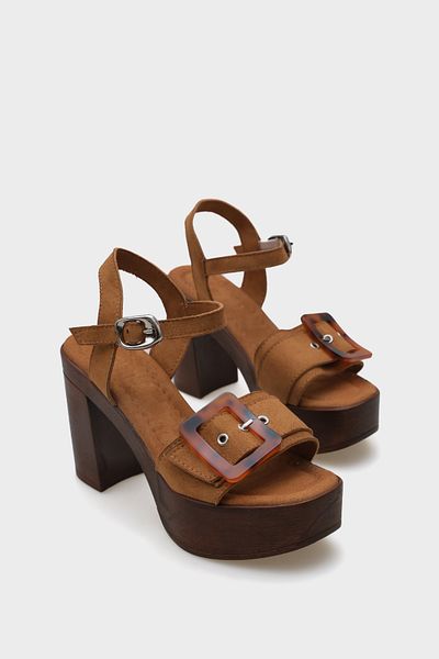 Capone Outfitters Marit Platform Leopard Buckle Women's Sandals