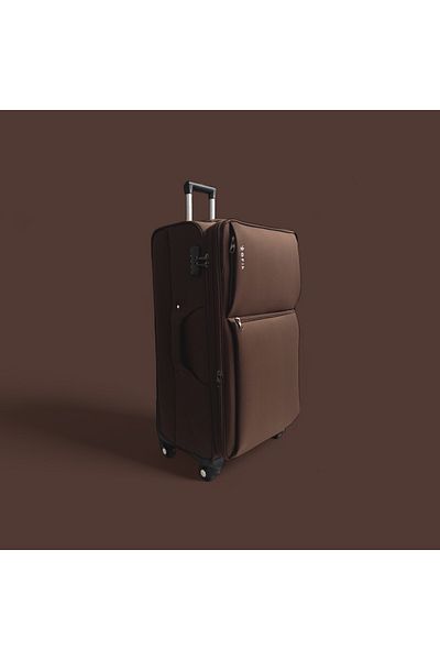Rorik Textile Trolley, 97 L, L 80x47x28 cm, 360° wheels, telescopic handle suitcase, Brown