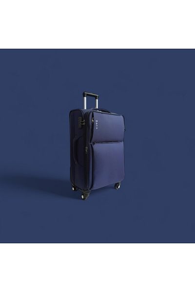 Rorik Troler textil, 70 L, M 69x43x25 cm, roți 360°, valiză cu mâner telescopic, albastru închis
