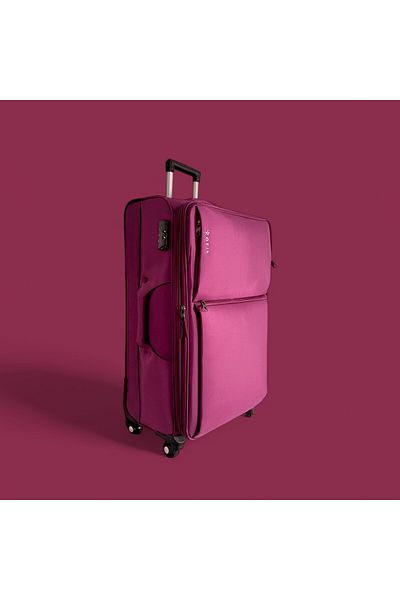 Rorik Troler textil, 97 L, L 80x47x28 cm, roți 360°, valiză cu mâner telescopic, violet