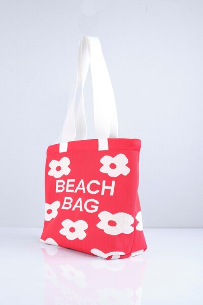 Sebir Moda Floral Patterned Knitwear Beach Bag