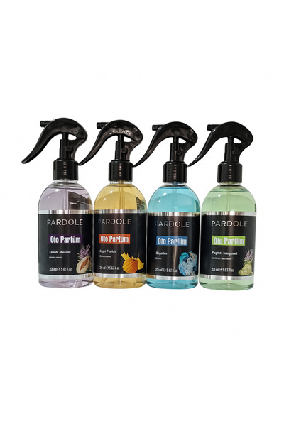 PARDOLE Ferahlatıcı Araç Kokusu Sprey Seti - 4 x 250 ml (Okyanus, Mango, Kavu...