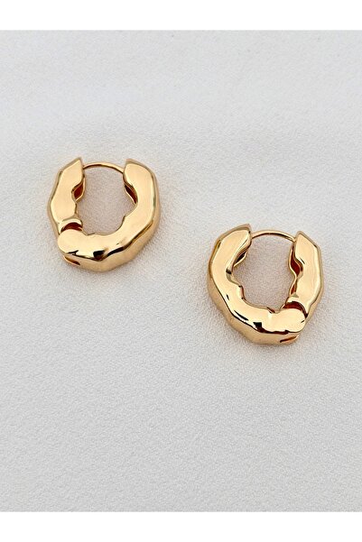 Siya Silver Kararmaz Çelik Asimetrik Halka Küpe