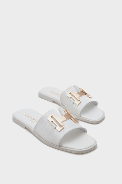 Capone Outfitters Жіночі капці з золотою пряжкою H від Koren