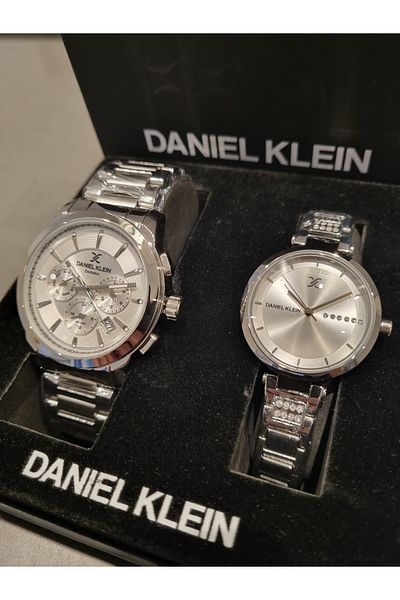 Daniel Klein Steel Bracelet Metallic Lover Wristwatch Set