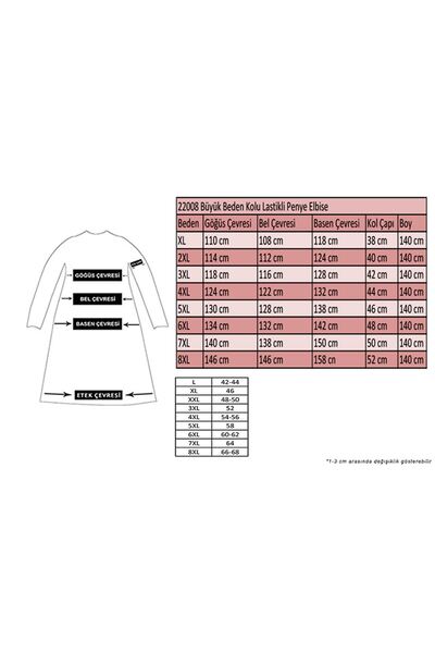 Eslina 22008 Model Large Size Plum Colored Elastic Sleeve Combed Cotton Dress