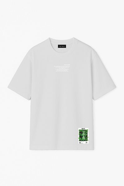 THE RULE Men's Note to Myself Printed Oversize 100% Cotton Loose Wide Cut Crew Neck Casual Ice Gray T-Shirt