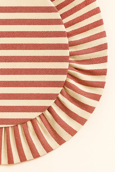 Mirilliahome 2 Pieces Linen Striped Ruffle Supla – American Service