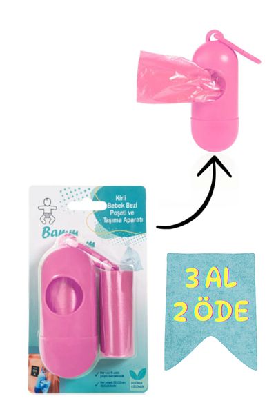 BAMM BAMM Pink Dirty Diaper and Garbage Bag - 2 Rolls (30 Bags) Carry Bag