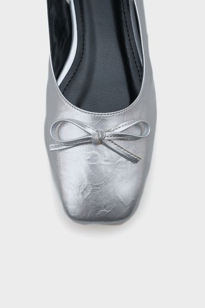 Capone Outfitters Balerini pentru damă, cu spate deschis, cu vârf tocit, cu fundă, cu spate elastic