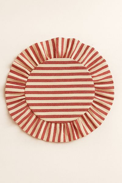 Mirilliahome 2 Pieces Linen Striped Ruffle Supla – American Service