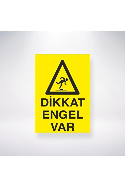 Reysa Tasarım تحذير يوجد عقبة مقاس 21 × 28 ملصق لاصق لسلامة العمل على الظهر