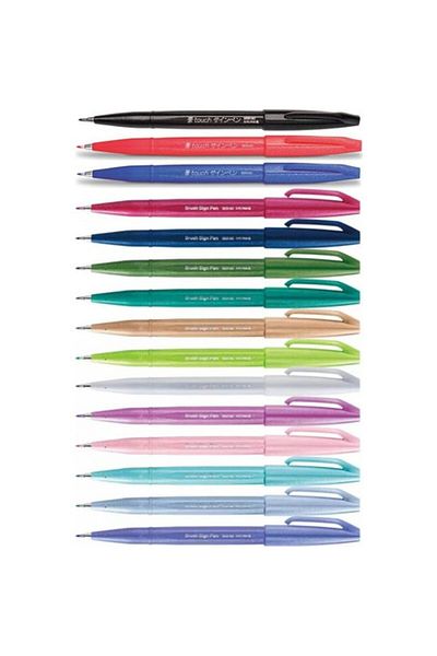 Pentel Brush Sign Pen 15 Colors Set