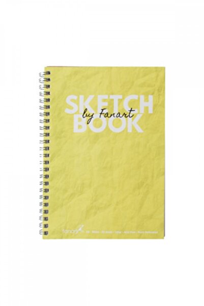 Fanart Sketch Book A5 Spiral 120 Gr White Paper - Yellow (B19)