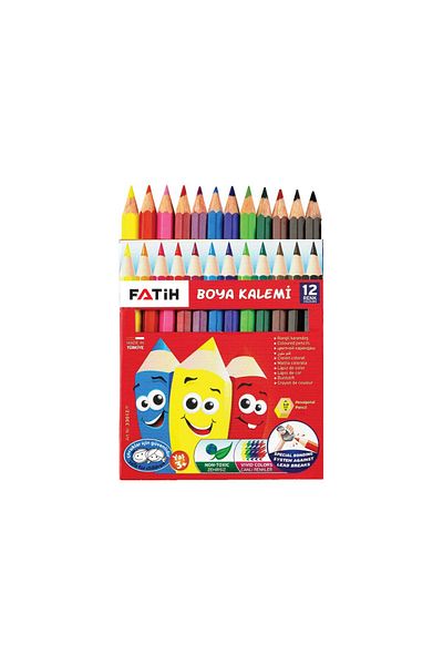 Fatih Set of 12 Half Size Dry Crayons /
