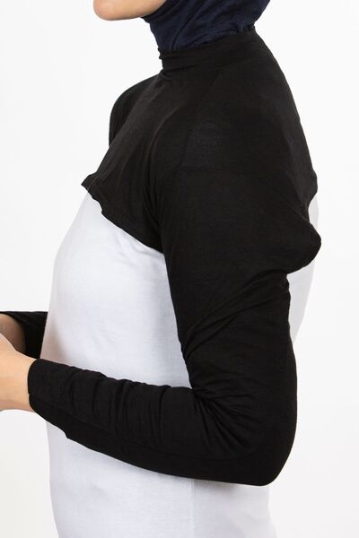 Modamelita Turtleneck Neck Collar Oversleeve Black