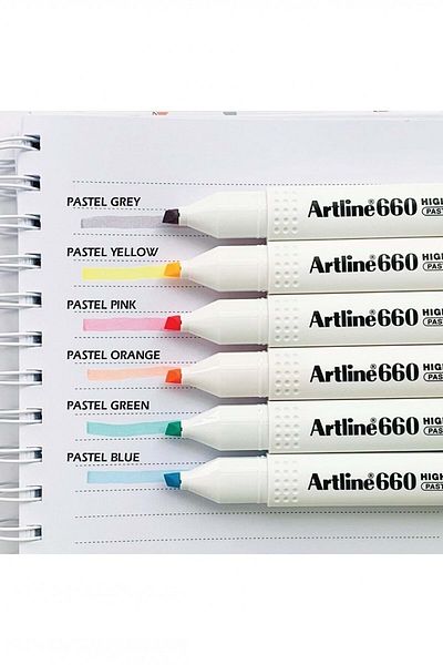 artline مجموعة أقلام تحديد 660 باستيل مكونة من 6 قطع - 2