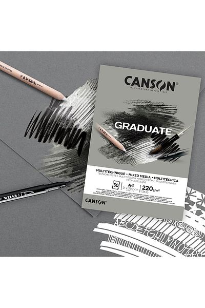 Canson Graduate Mix Media Gray A5 220gr 30 Yp كتلة صور متعددة الأغراض