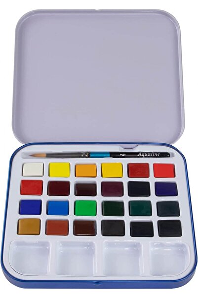 Daler Rowney Aquafine 24'lü Travel Set Tablet Sulu Boya Seti (METALKUTU) / 0920