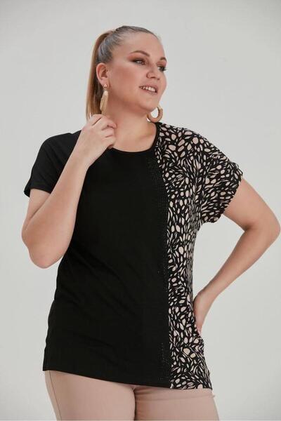 BERA LINE PLUS ΓΥΝΑΙΚΕΙΑ ΜΑΥΡΗ ΜΠΛΟΥΖΑ ΜΕ ΜΕΓΑΛΟ ΜΕΓΕΘΟΣ ΜΕ ΣΧΕΔΙΟ ΠΕΤΡΑ ΛΕΠΤΟΜΕΡΗ