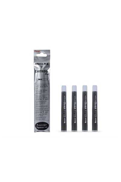 Pentel Arts Pocket Brush 4 Adet Mürekkep Kartuşu - Siyah / FP10