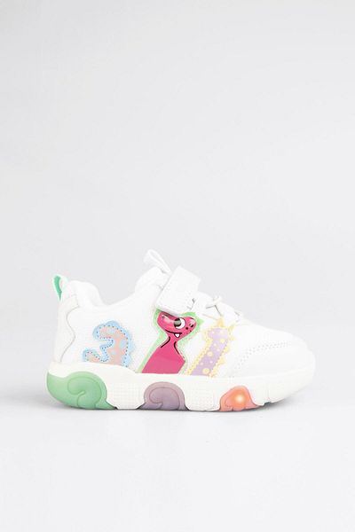 Vicco Number Lighted Girls Preschool White/Mint Green Sneakers