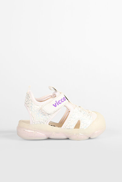 Vicco Monrovia Lighted Girl First Step White Sandals