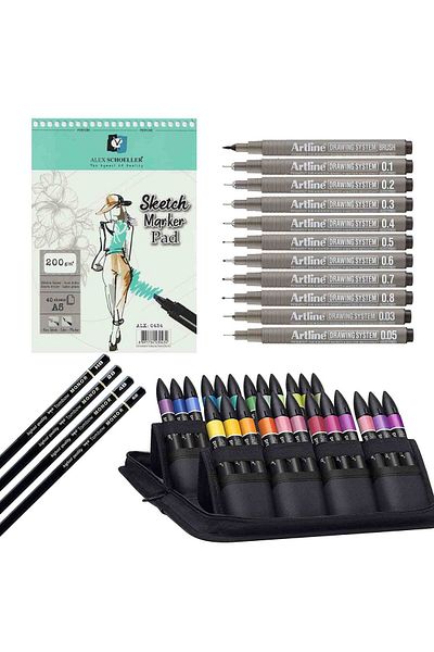 Winsor Newton Promarker 40 Piece A5 - Student Set (student Designer Drawing 11-Piece 4-Piece Mono Rs