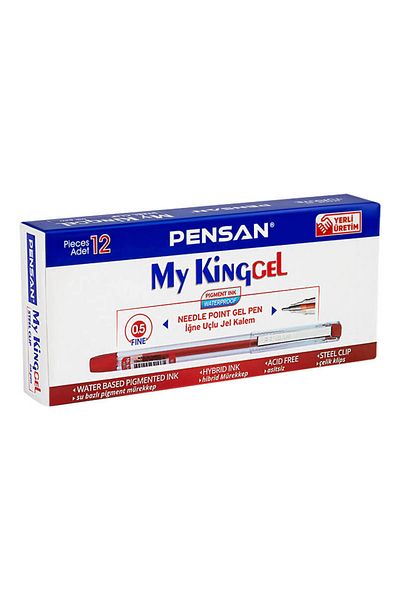 Pensan My King Gel 6405 Red Pen - Box of 12
