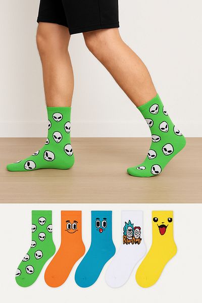 WORTHY SOCKS Комплект колежански чорапи от 5 части унисекс, 5 чифта