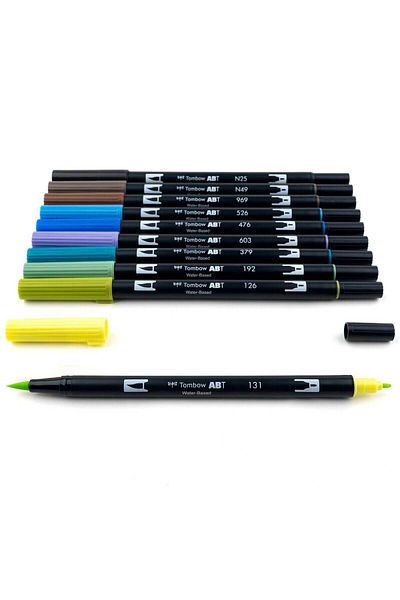 Tombow Abt Dual Brush Pen Grafik Kalemi 10'lu Set - Landscape