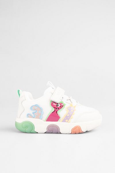 Vicco Number Lighted Baby Girl White/Mint Green Sports Shoes