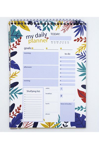 E&D ART Top Spiral Daily Planner A5 Daily Planner - Flowers / Ed.56457