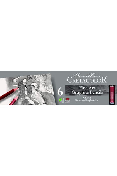 CretaColor Cleos Fine Art Graphite Pencils 6-Piece Graduated Pencil Set Metal Box / 16025