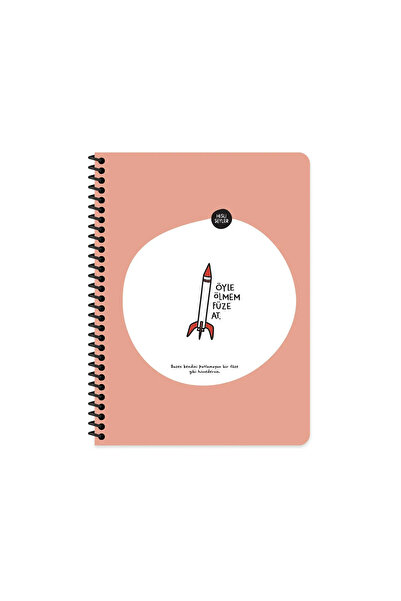 KESKİN COLOR Hisli Şeyler 18,5*25cm Spiralli 80 yp. PP Kapak Kareli Defter- "Öyle Ölmem Füze At" Kahverengi / 500