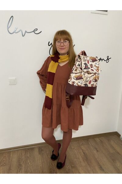 TALKING DREAMS Claret Red Faux Leather - Owl Backpack