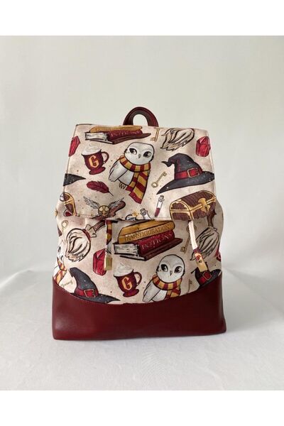 TALKING DREAMS Claret Red Faux Leather - Owl Backpack