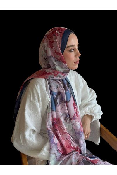 Freeista Black-Burgundy Patterned Shawl Lina 25042507340