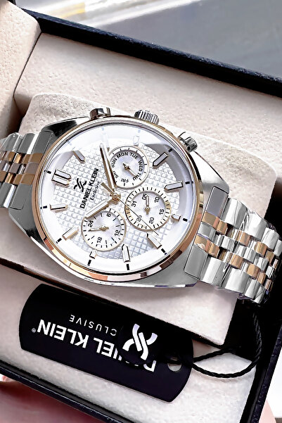 Daniel Klein Exclusive Men Wristwatch 3 Atm Waterproof Two Colors Steel Band Gift Bracelet Dke2122C2