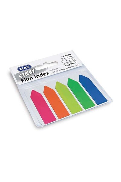 Mas Sticky Adhesive Arrow 5 Color Film Index Bookmark - 3662