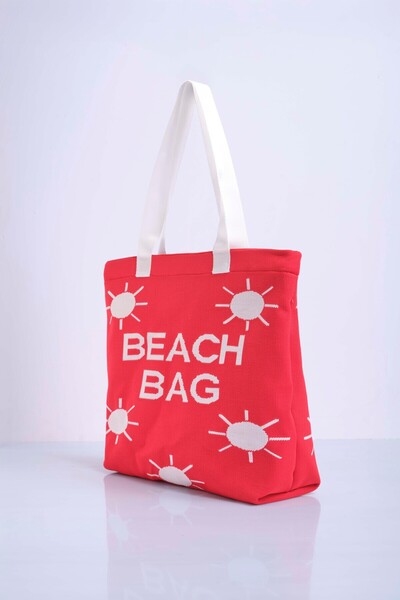 Sebir Moda Sun Patterned Knitwear Beach Bag