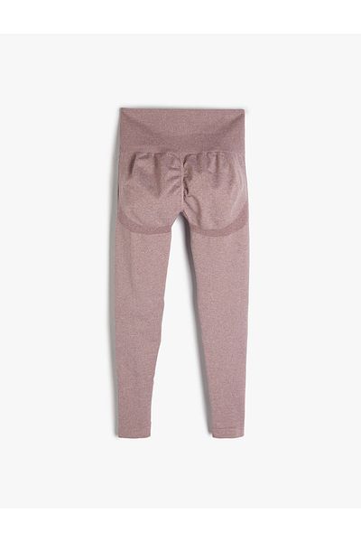 Koton High Waist Sports Leggings Seamless Knitted Fabric Textured Slim Fit