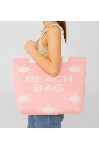 Sebir Moda Τσάντα παραλίας με πλεκτό σχέδιο ήλιου