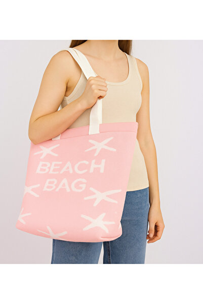 Sebir Moda Geantă de plajă din tricot cu model stea de mare