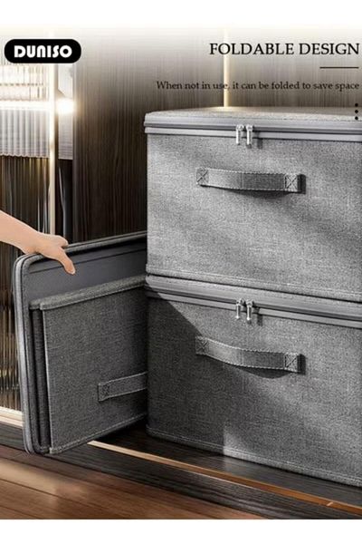 Generic 2 Pieces Large Storage Bags, Clothes Storage Boxes, Foldable Closet Organizer With Durable Handles