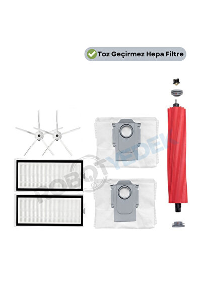 robotyedek لروبوروك Q7 ماكس بلس أبيض 7 قطع فرشاة احتياطية ومجموعة كيس غبار مرشح