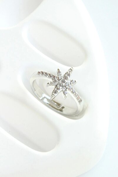 Leo'Stone New Season Half Round Zircon Stone Pole Star Design Adjustable Women's Ring