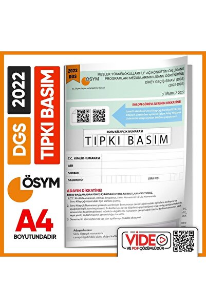 İnformal Yayınları 2022 Dgs Sayısal-sözel Ösym Tıpkı Basım Çıkmış Soru Deneme...