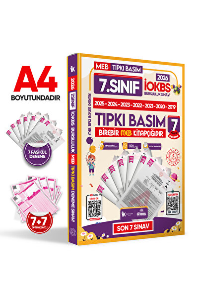 Karakutu Yayınları 2026 7.sınıf Meb Iokbs-bursluluk Çıkmış Soru Tıpkı Basım 7li Deneme Paketi Video Çözümlü Türkiye G.