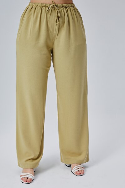Symirna Viscose Linen Blended Woven Women's Trousers